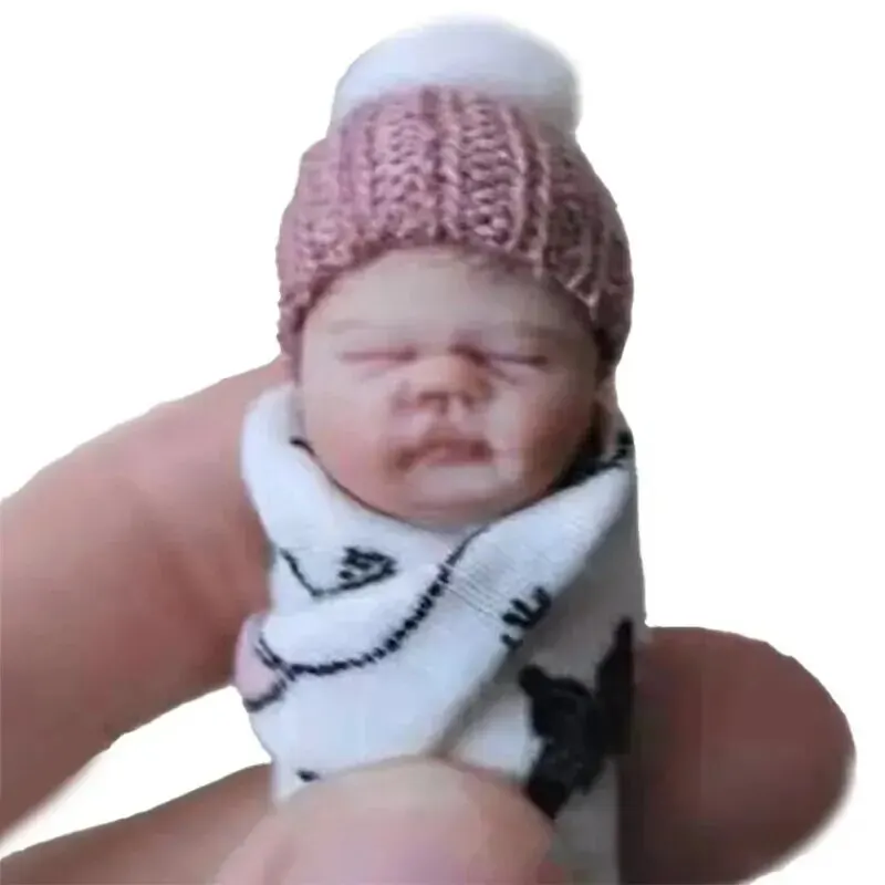 Simulation Baby Newborn Pvc Ornament Handle Toy Finger Doll Real Clothes Random