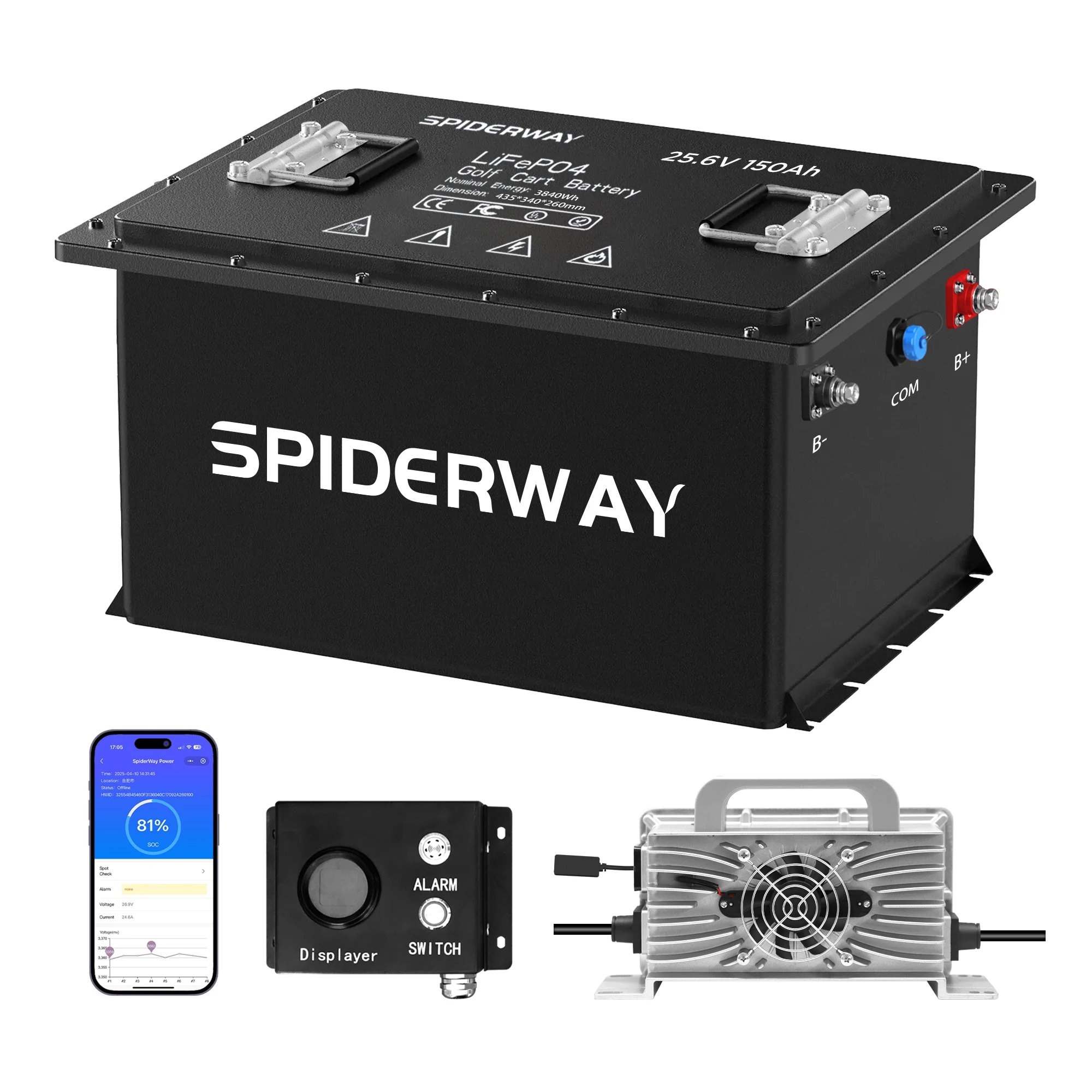 

24V 150Ah LiFePO4 Lithium Battery With 25A Charger for Marine RV Floor Scrubber