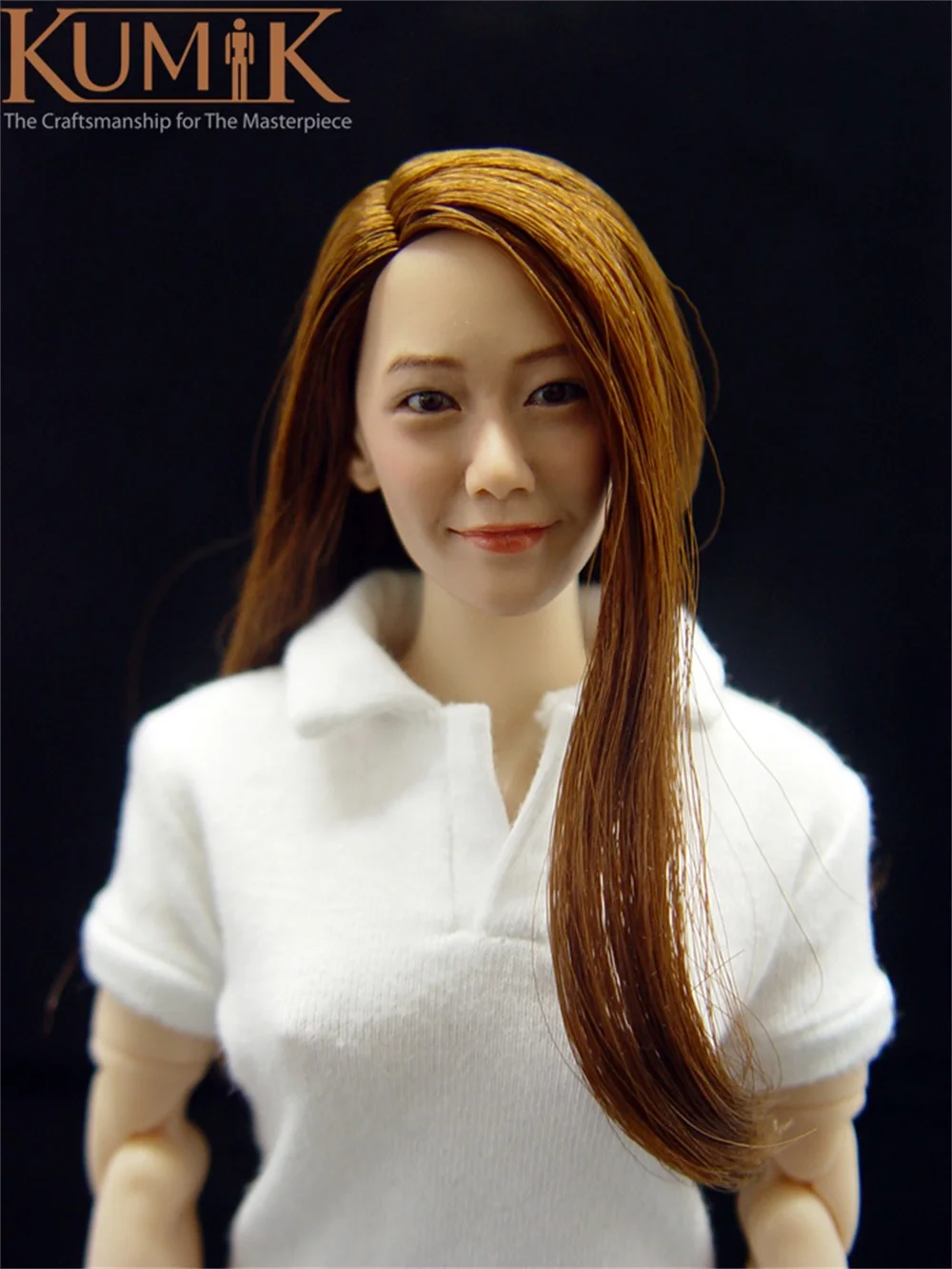 1/6 KUMIK KM005 Sexy Female Korea Music Superstar Girl Head Sculpture Carving with Hair Transplant Model Fit 12