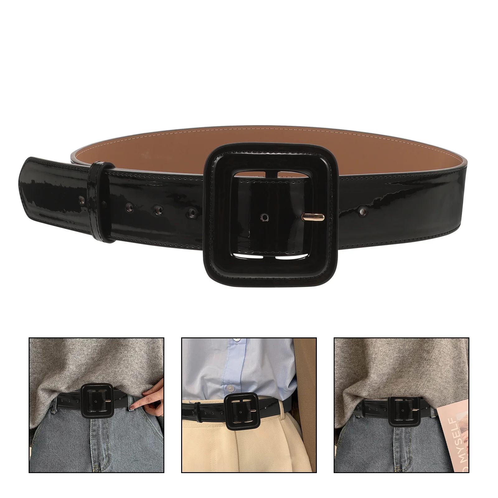 Wide Belt Adjustable Waist Mens Causal Jeans for Women Vintage Dress Retro Decor