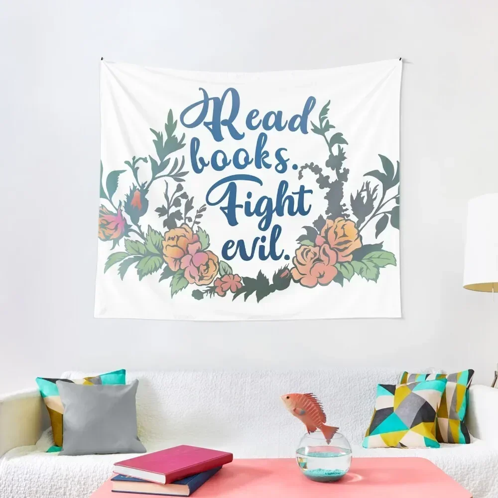 

Read Books. Fight Evil. Tapestry Korean Room Decor Wall Coverings Tapestry