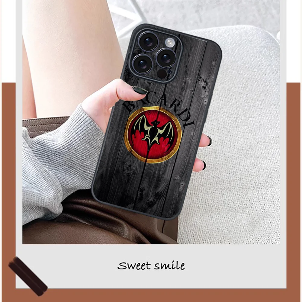 B-Bacardi Rum Vampire Bat Phone Case For iPhone 16 15 14 13 12 11 PRO MAX PLUS Mini TPU Soft to  Skin-friendly case