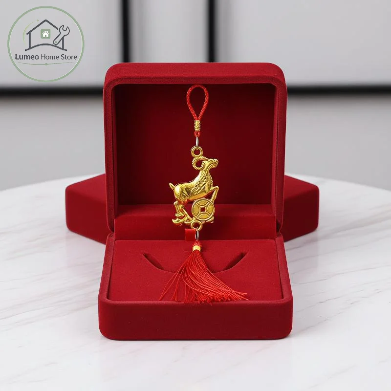 2027 Year of the Goat Hanging Ornament Red Tassel Lucky Traditional Decor for Chinese Spring Festival Window Decoration