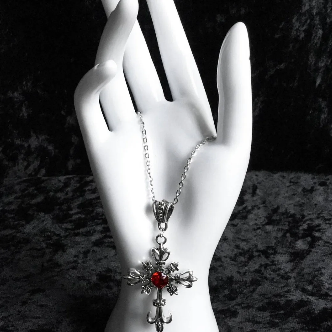 Best Sellers! Vintage Ruby Cross Necklace