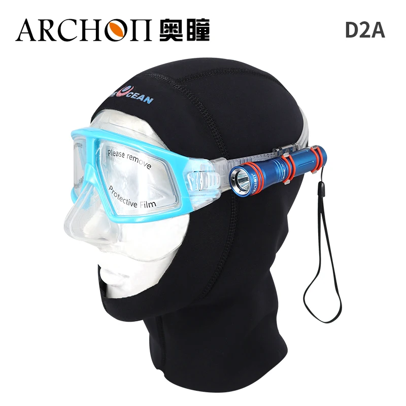 D2A Scuba diving helmet lights Dive mask light Underwater 100m Diving flashligh Night free diving lighting flashlight Dive torch