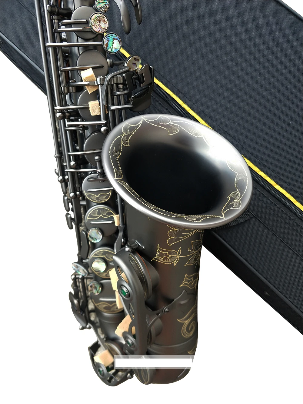 

Best Quality France 802 black Matte musical instrument saxophone E flat alto saxophone black sax Mouthpieces Case