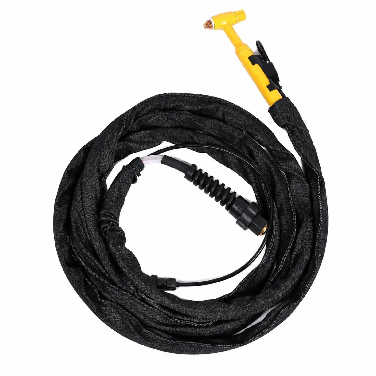 QQ150A Gas Cooled Welding Torch Handheld TIG Argon Curved Tool with Durable Cloth Sleeve for Workshop Fabrication Tasks