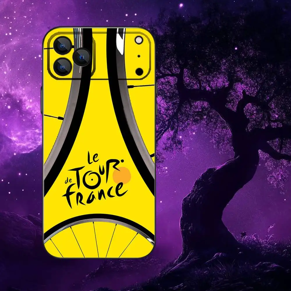 Casing Ponsel Bike T-Tour de France Untuk iPhone 17,16,15,14,13,12,Pro,Max,Plus,E,SE4,Air,Mini Hitam Soft Box