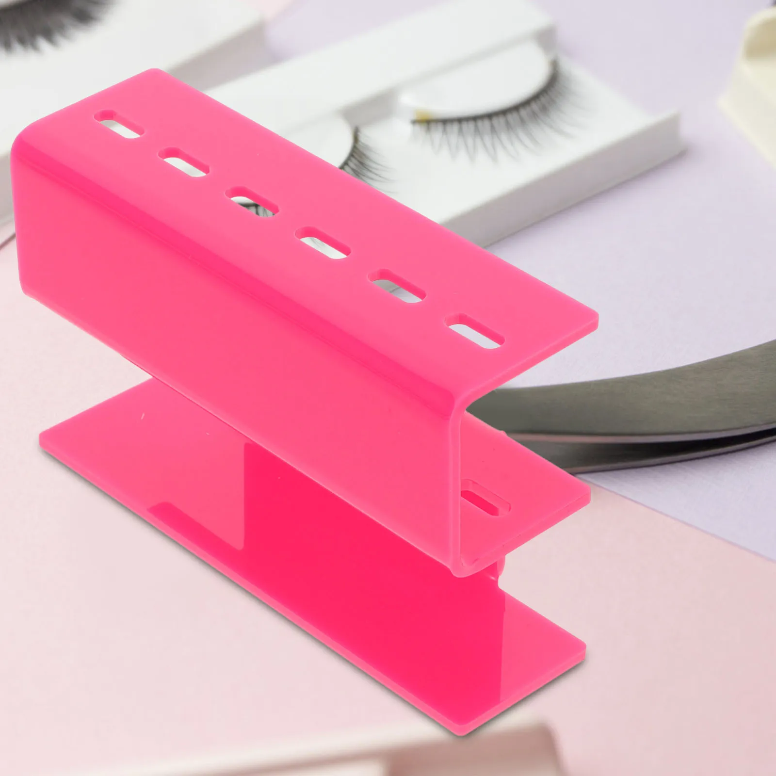 

Eyelash Extension Tweezers Rack Acrylic Storage Holder Stand for Lash Tools Neat Workspace Organizer Portable Design