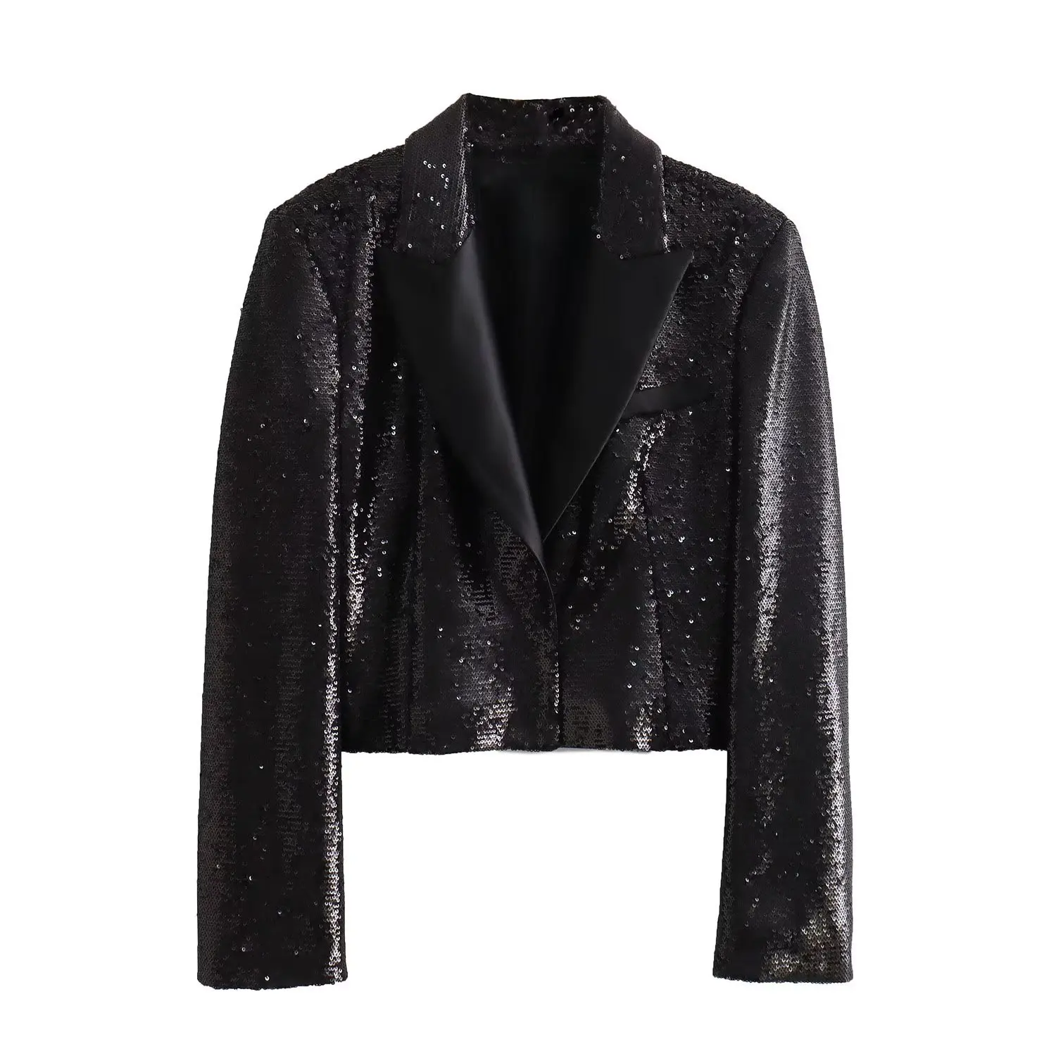 

Autumn French Sequined Short Cardigan Jacket Women's Niche Design Long Sleeve Suit Jacket for Casual Wear