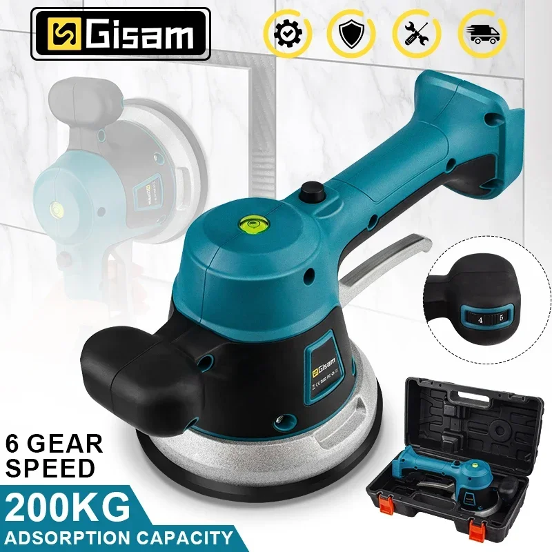 

Gisam Tile Tiling Machine Electric Wall Floor Tiles Laying Vibrating Tool Enlarged Suction Cup Home Tile For Makita 18V Battery