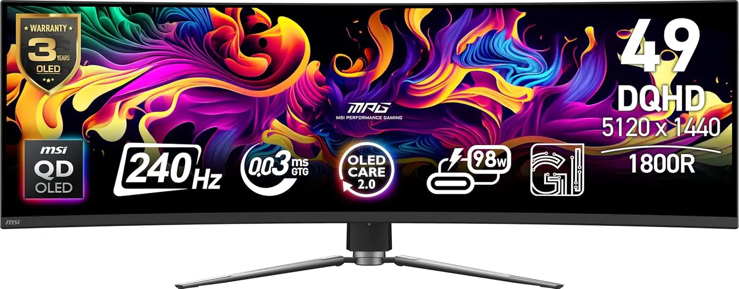 

Монитор MSI MPG, 240 Гц, Adaptive-Sync, HDMI, Display Port, VGA-порт, крепление VESA, регулировка наклона, регулировка высоты, встроенные динамики