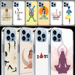 Hot Sell Yoga Namaste Phone Clear For Apple iPhone 16 15 11 17 Pro Max Air 14 Plus 13 Pro 12 Mini 16E Cover Case Silicone T