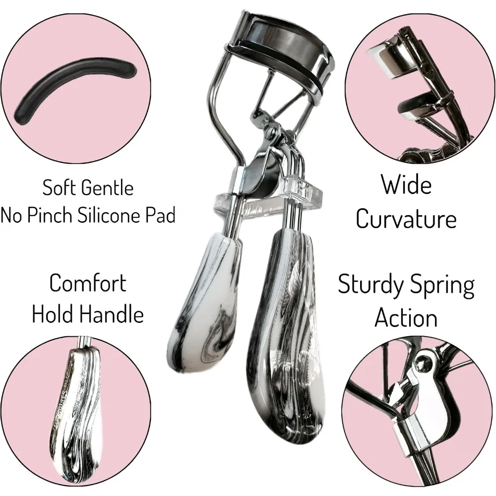 Long-Lasting Lifted Eyelashes with Ergonomic Curler for Perfect Curls in Seconds