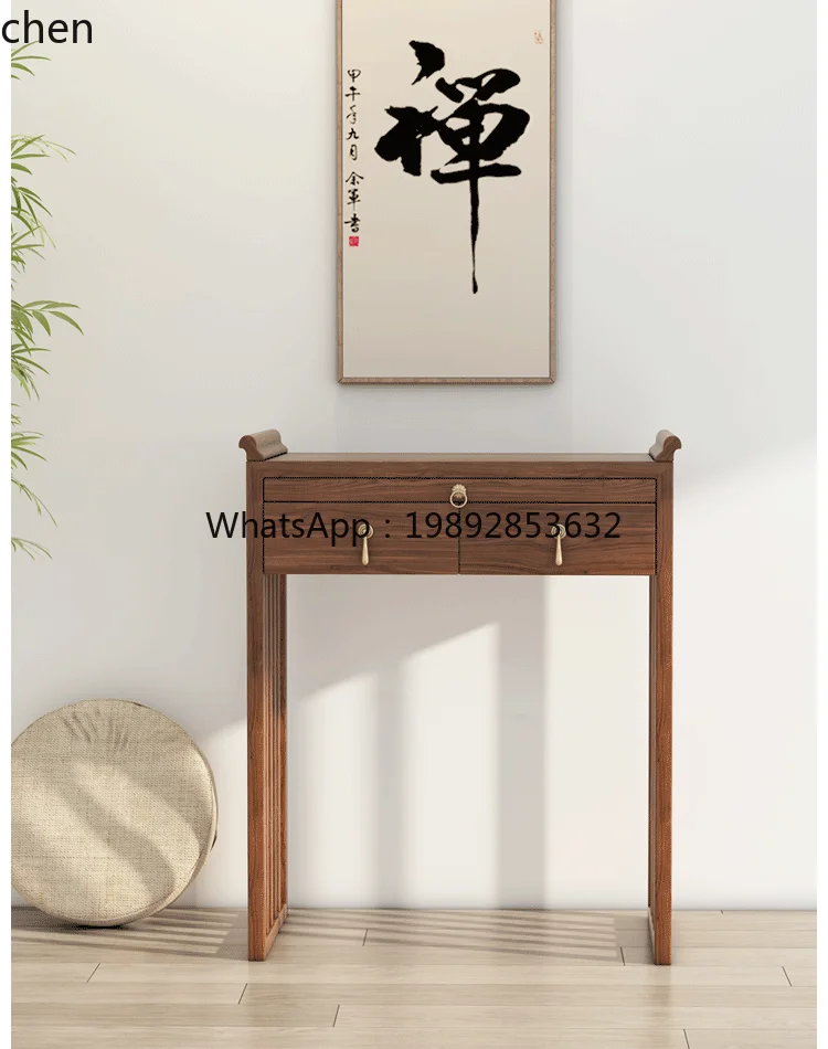 Solid Wood Household Small Offering Table Modern Simple God of Wealth Incense Case Gongfo Table Shentai