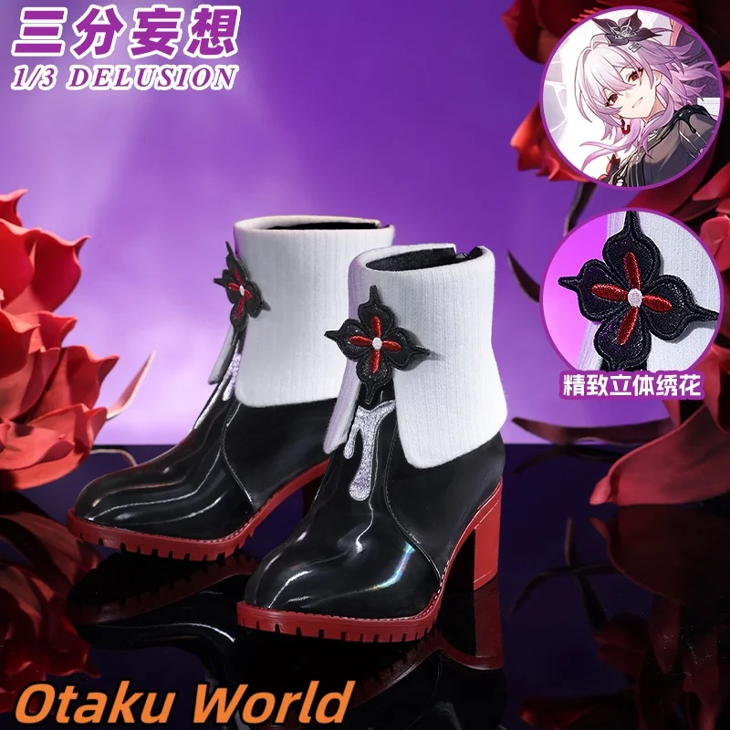 En stock, zapatos de disfraz del 7 de marzo, juego Mihoyo Honkai Star Rail, fiesta de Halloween para mujeres y niñas, zapatos de Anime para juegos de rol del 7 de marzo