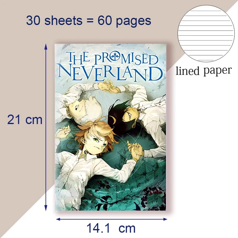 Imagem -05 - Caderno Anime o Prometido Neverland Emma Norman & Ray Almofada de Escrita Esboço Nota Livro Cosplay Mangá Cartaz Figura Bloco de Notas a5
