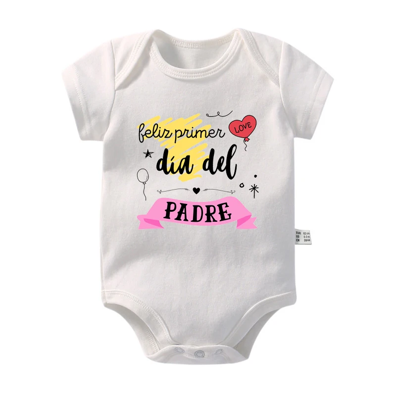 Happy Father's Day Print Baby Rompers Infant Baby Boys Girls Clothing Toddler Fathers Day Gifts Jumpsuits Newborn Bodysuits