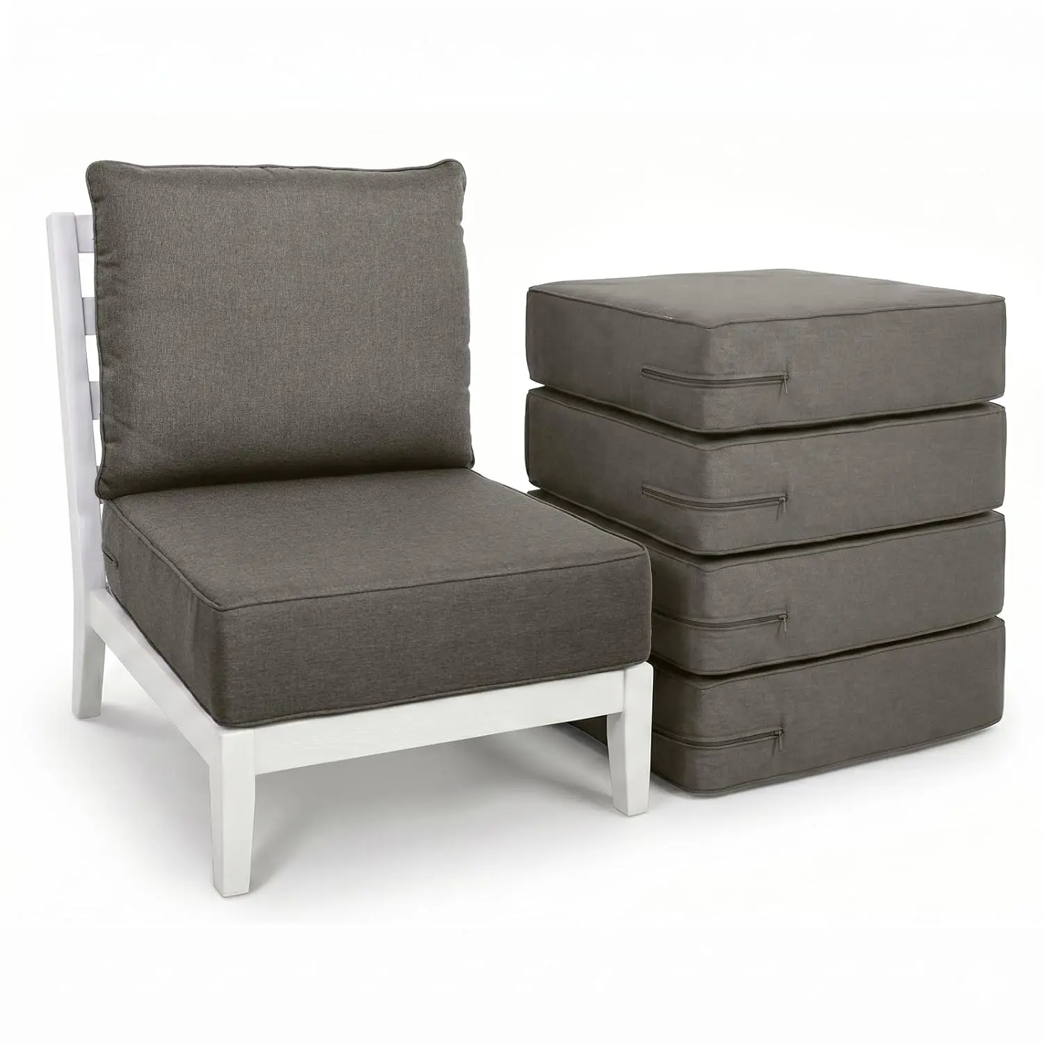 

Luxury 6" Thick Outdoor Cushion Set 5-22x24 Patio Furniture Cushions with 28D High-Density Foam, Water-Resistant &,Custom