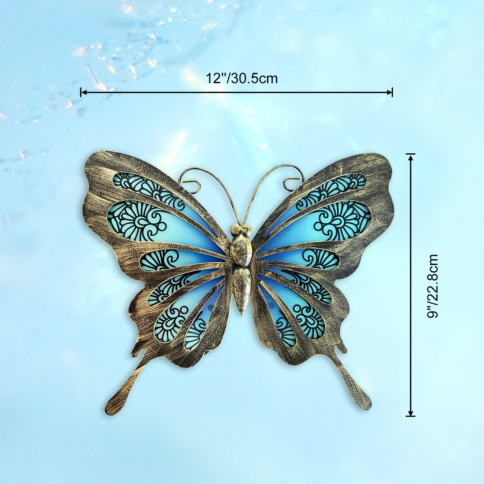 Indoor Home Decor Metal Butterfly Wall Artwork for Wall Statues Sculptures of Yard Garden Patio