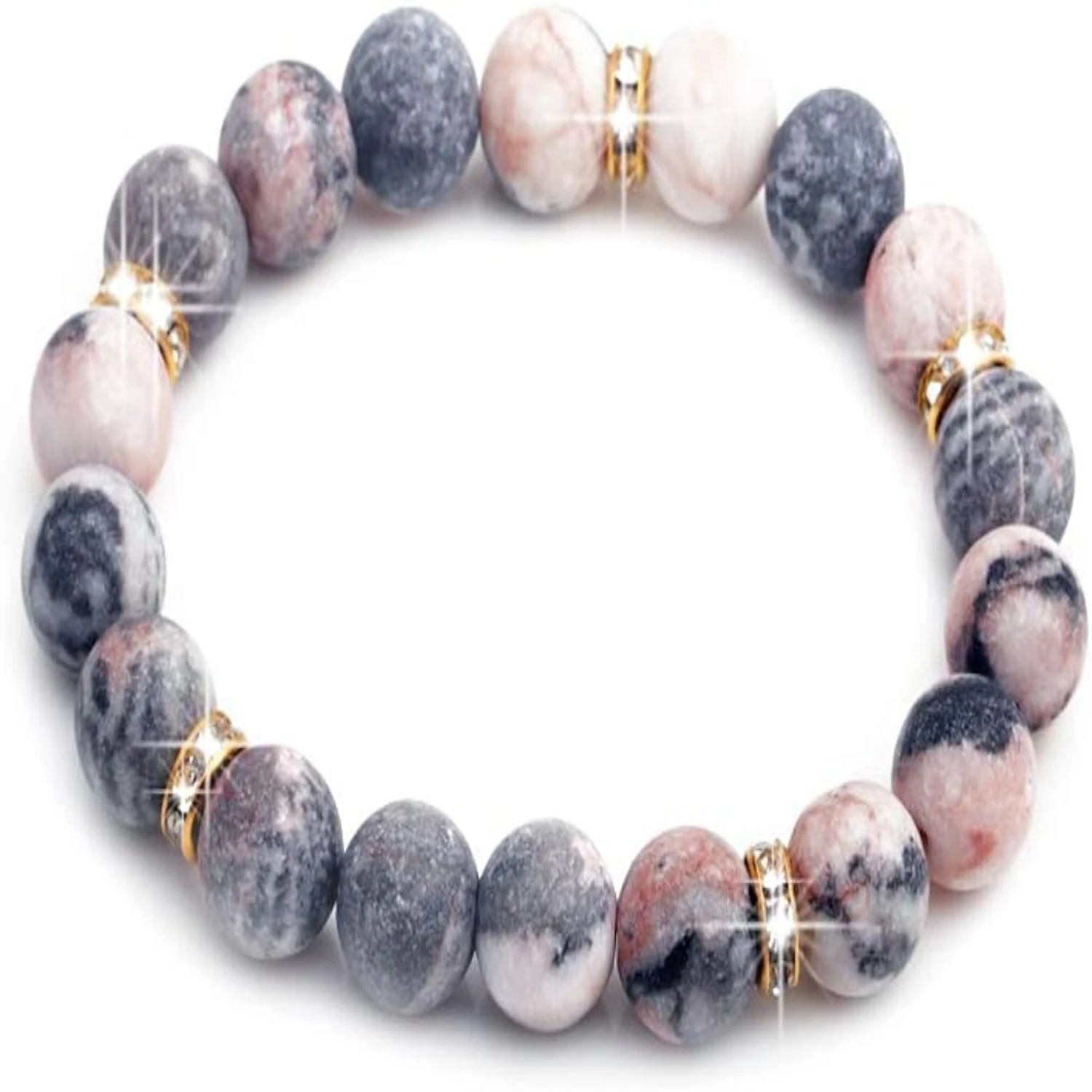 LIAGZA Beautiful Calming Rose Quartz Healing Bracelet with Stress-Relieving Chakra Soothing Crystals - Mindful Beaded Bracelet f