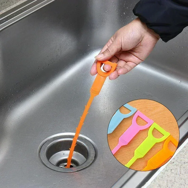 1PC Pipe Dredging Brush Bathroom Hair Sewer Sink Cleaning Brush Drain Cleaner Flexible Cleaner Clog Plug Hole Remover Tool
