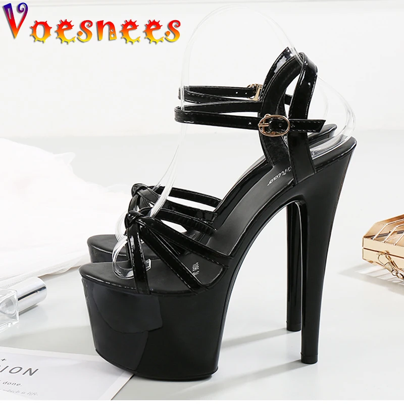 2022 Summer Cross-Strap Stripper Heels Open Toe Platform Sandals Girls Shoe for Party Club Women Sexy Show Sandals High Heels