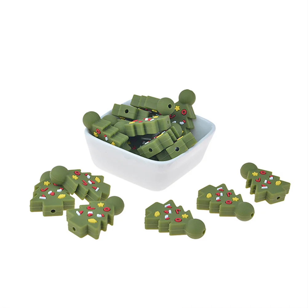 5 pezzi massaggiagengive in silicone albero di natale a forma di denti molatura stick per neonati masticare per bambini asta molare massaggiagengive in silicone per bambini cura del bambino