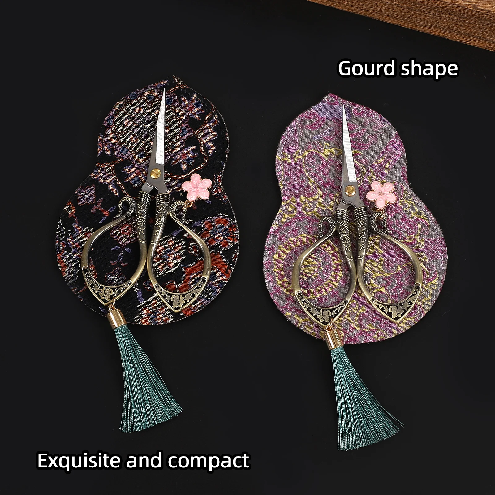 Vintage Chinese Style Tea Scissors Cutting Tools Creative DIY Journal Material Collage Student Supplies Stationery