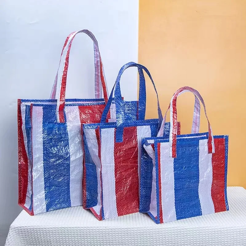 Large-capacity Waterproof Supermarket Shopping Bag Portable PP Woven Shopping Bag For Retail Stores Boutique And Supermarkets