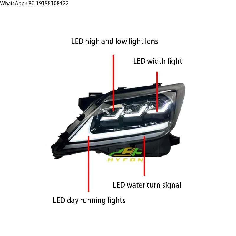 For Lexus LX570 2007-2015 Upgrade New matrix LED Three-eye Headlight LED Day Running Light Flow Turn signal Plug and Play