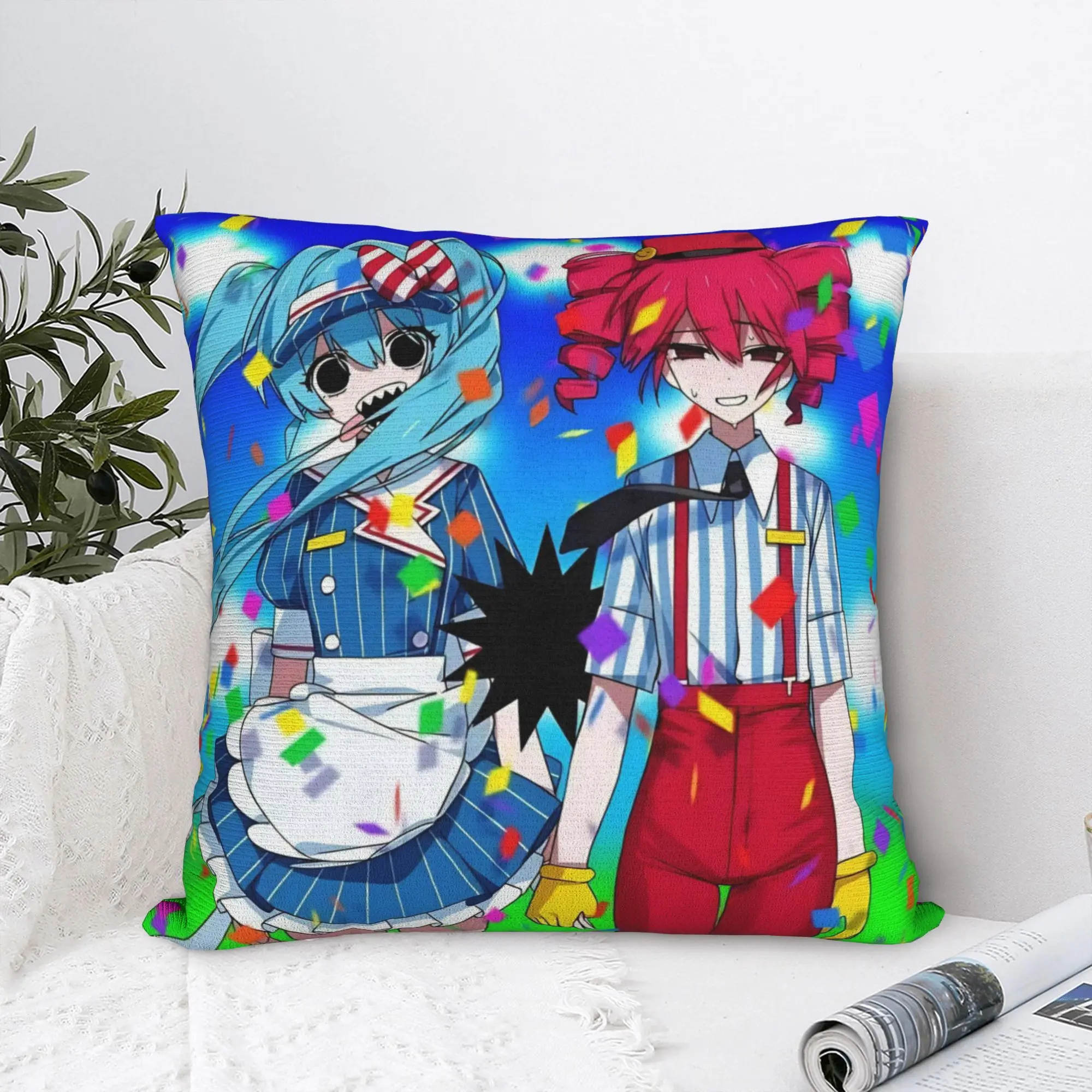 Mesmerizer Kasane Teto Square Pillow Case Virtual Singer Cushion Cover Vintage Zippered Decorative Pillowcover for Seat 18