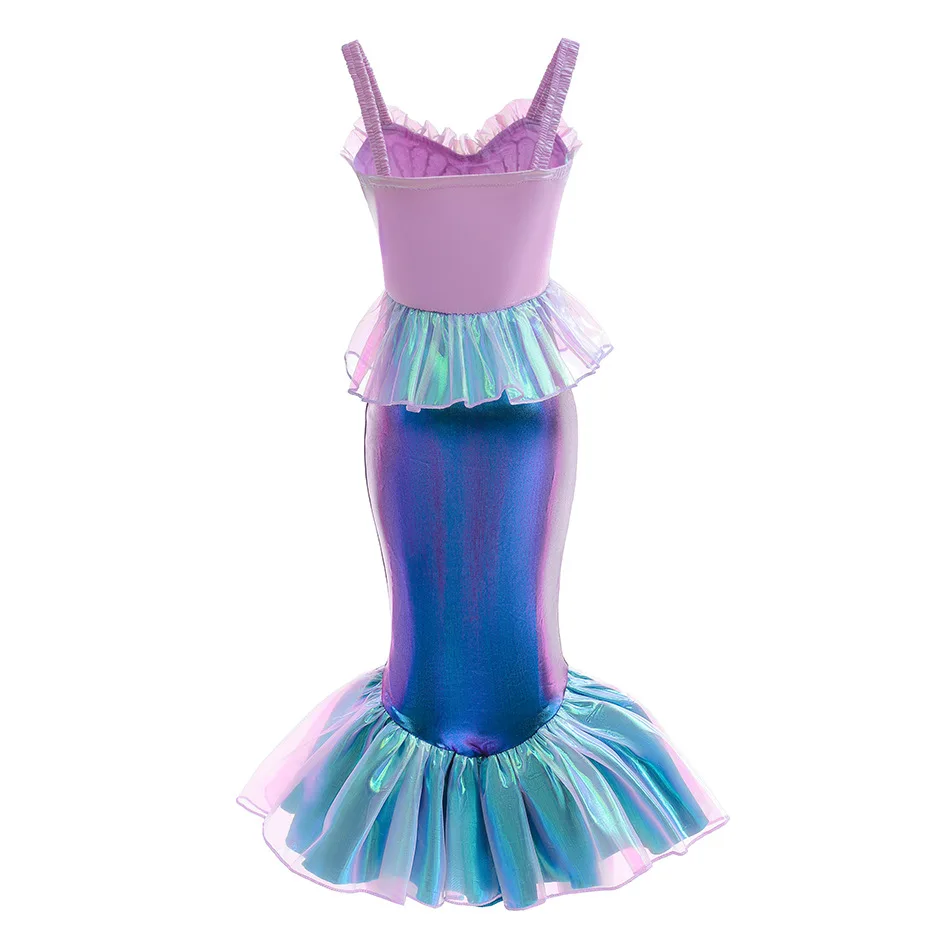 Mode Zeemeermin Jurk Kids Party Prom Kostuum Meisjes Ariel Carnaval Kleding Peuter Prinses Role Playing Sirene Make-Up Cosplay