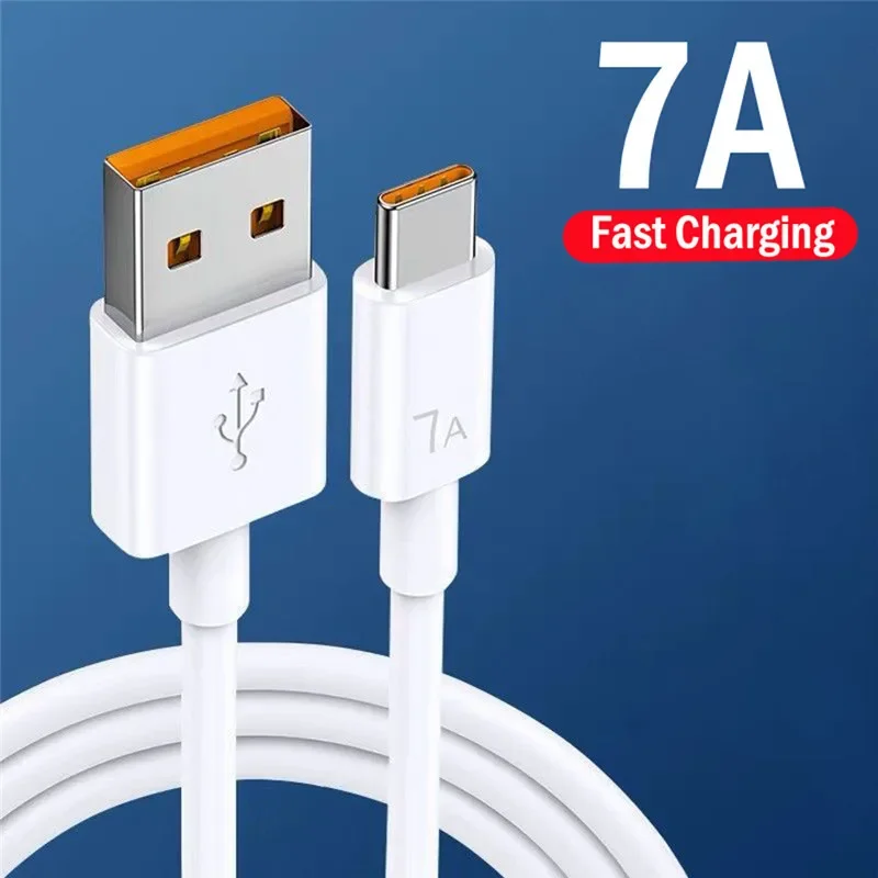 New 7A 100W Type C USB Cable Fast Charge For Huawei Mate 40 30 P40 P30 Xiaomi 12 pro Fast Charging USB C Cables Data Cord Wire