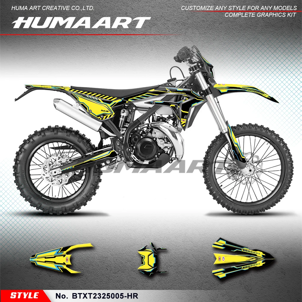 HUMAART Custom Graphics Enduro Stickers Vinyl Decals for Beta X-trainer 250 300 Xtrainer 2023 2024, BTXT2325005-HR