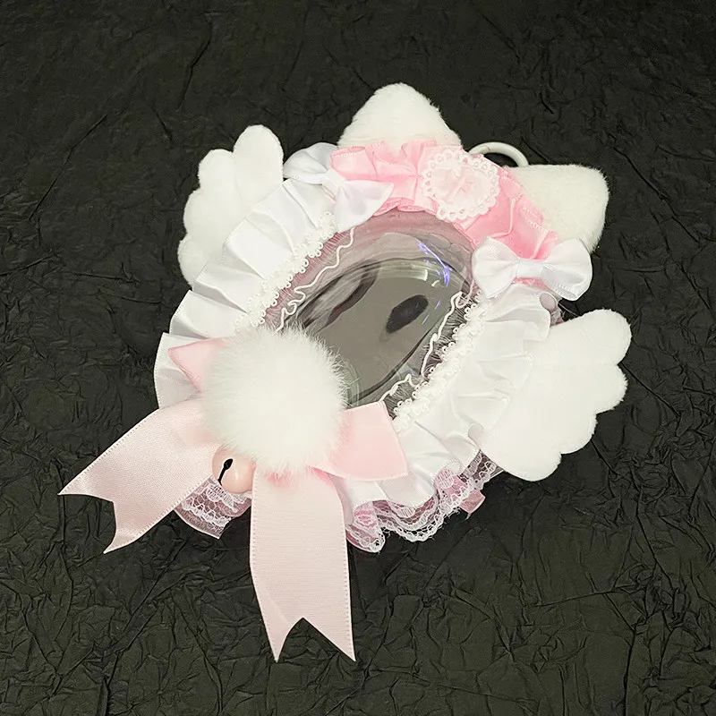 Original Lace Itabag Kawaii Mini 7cm Doll Storage Bag Transparent Handmade Bag Anime Doll Protective Case with Wings Decoration