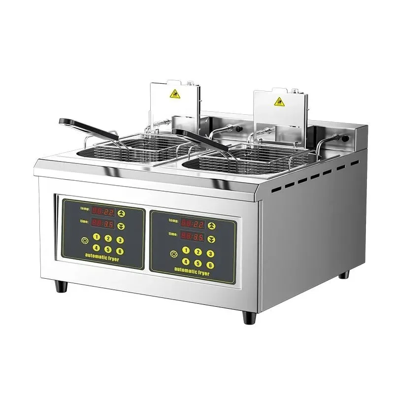Commercial Electric Automatic Lifting Large Capacity Fryer Electric Heating Fryer Intelligent Desktop Fryer