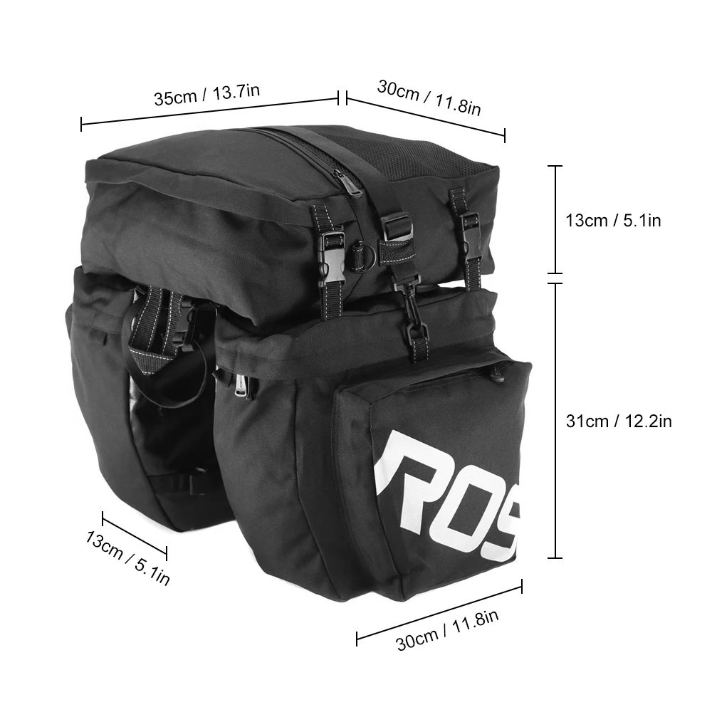 3 in 1 Multifunction Road MTB Mountain Bike Bag Bicycle Pannier Rear Seat Trunk Bag