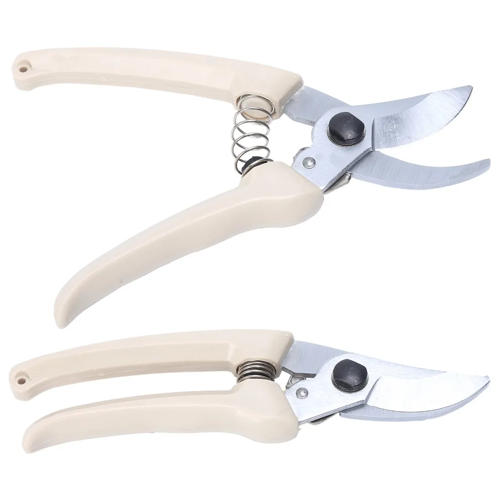 2pcs Stainless Steel Blade Pruning Shears Heavy Duty Curve Design Garden Scissors Sharp Blade Ergonomic Plastic Handle