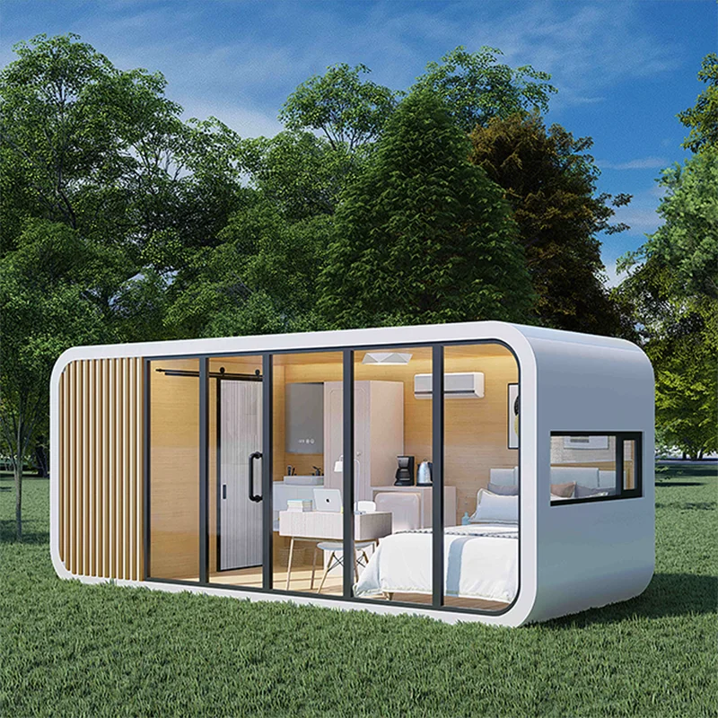 Luxurious Prefab Pod Shaped Prefabricated Movable Steel Structure Container Homes Apple Cabin Kit Houses For Sale