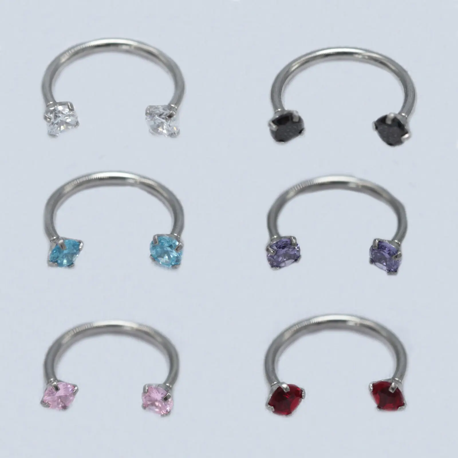 

16G Implant Grade Titanium ASTM F136 Internal Thread Screw CZ Circular Barbell Horseshoe Septum Nose Rings Piercings