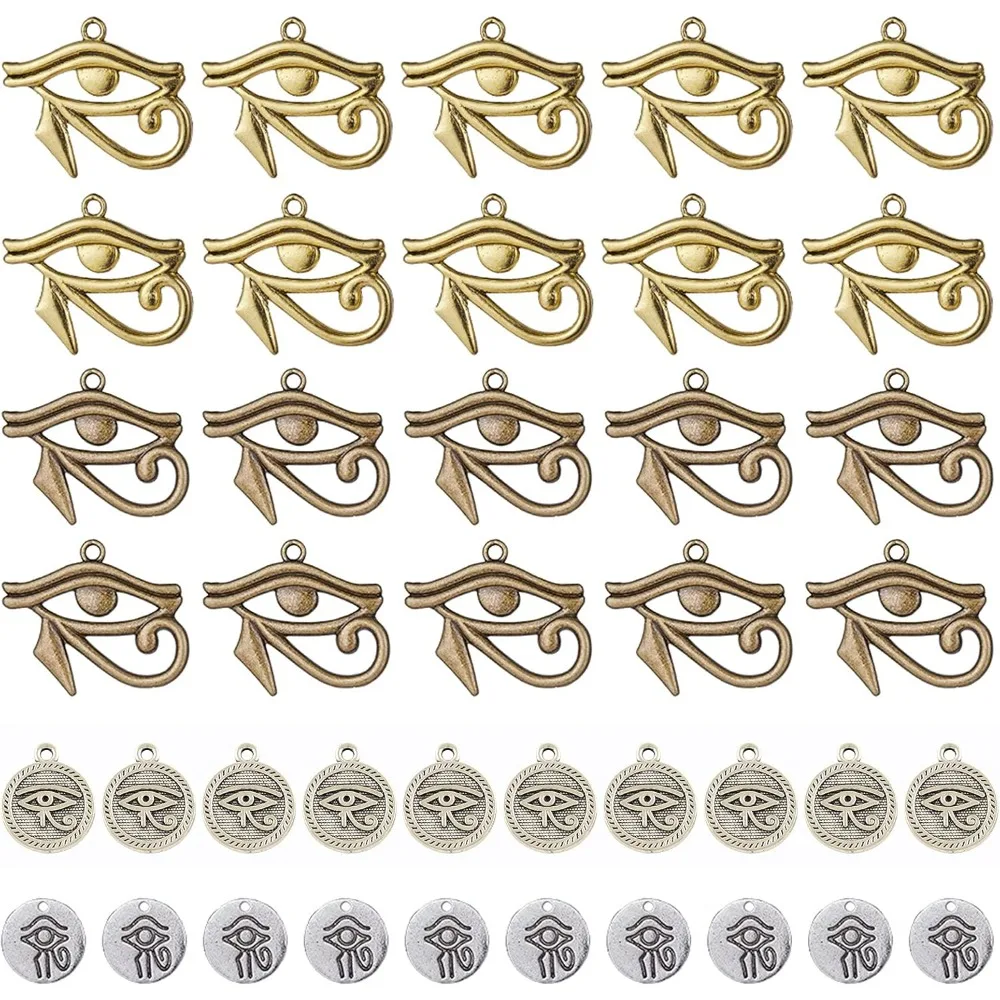 1 Box Eye of Horus Charms Ancient Egypt Charms Egyptian Charm Alloy Metal Charm Craft Supplies Style Charms making kit