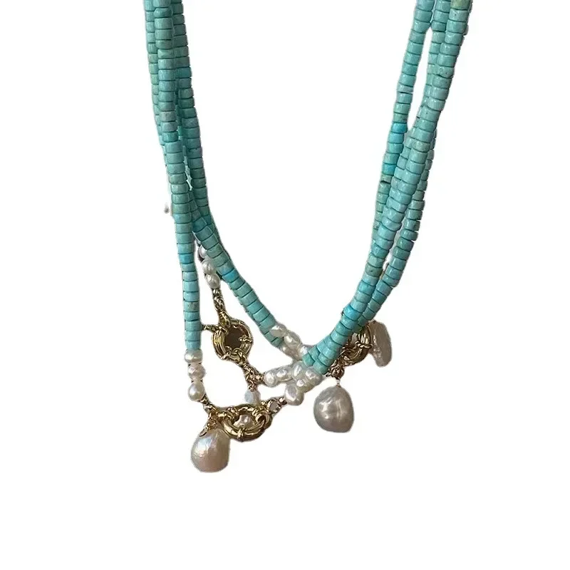 Collar de cuentas de resina verde de temperamento Vintage para mujer, joyería de moda, regalos femeninos, accesorios de diseño simple, gran oferta