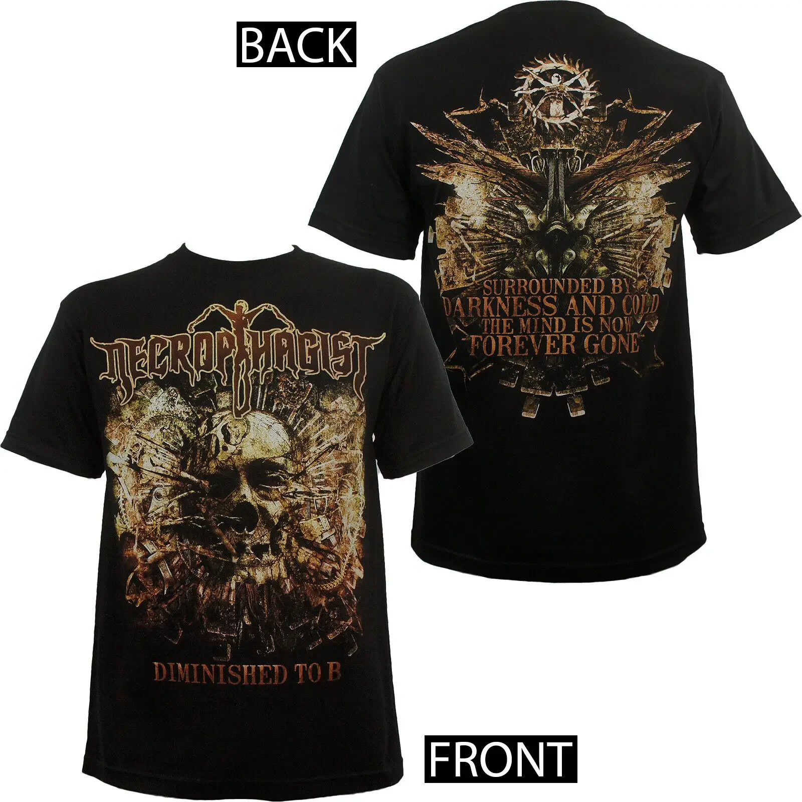 Authentic NECROPHAGIST Band Diminished To B Song Lyrics T-Shirt S-2XL NEW
