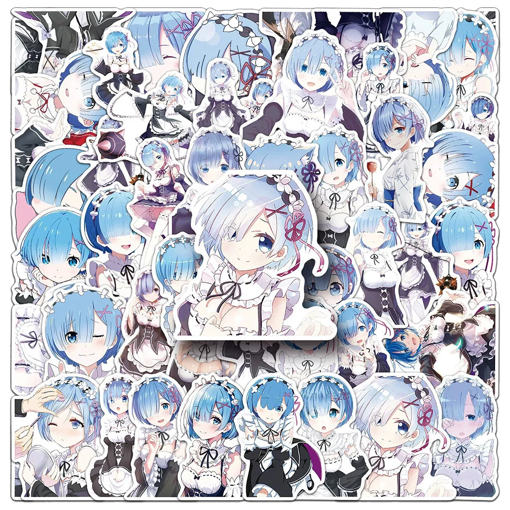 10/30/50pcs Anime Re: Life in a Different World from Zero Stickers Kawaii Girl Rem Cartoon Decals Guitar Suitcase Laptop Sticker