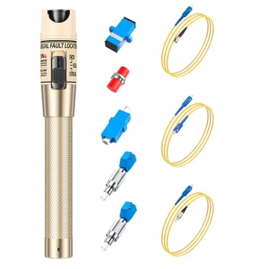 

【New model】Visual Fault Locator Kit - 50KM Range Fiber Optic Cable Tester Tool Kit Red Light Pen Tester with 2.5mm Universal Co
