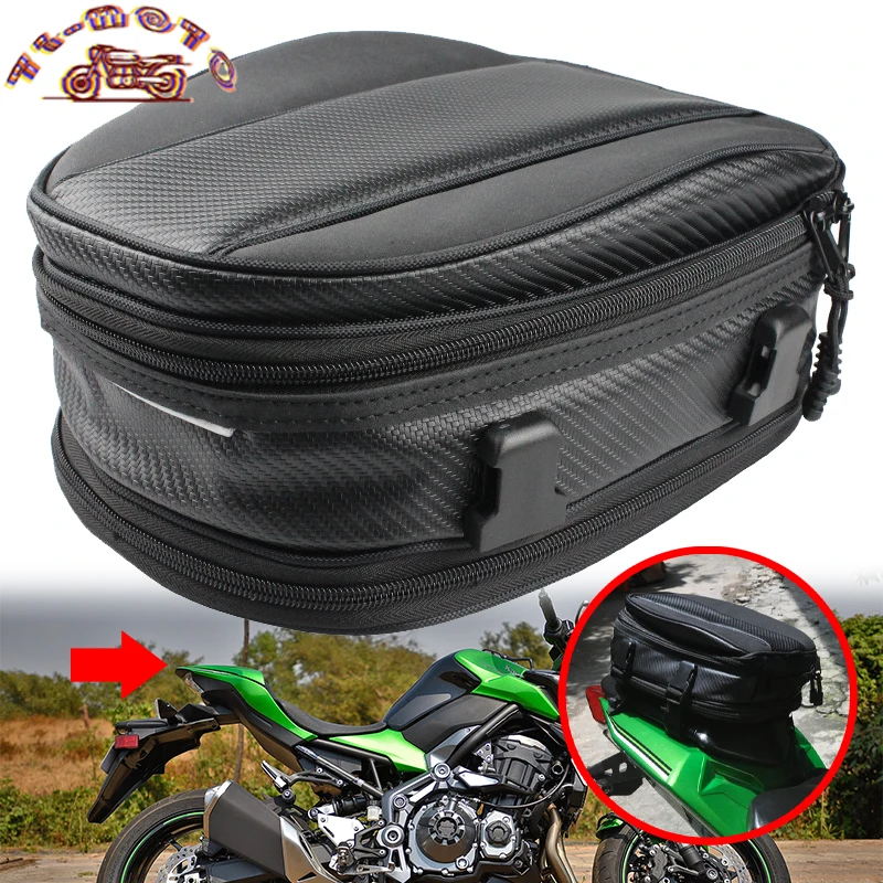 Motorcycle Accessories Waterproof Leather Rear Hump Bag Fit For Kawasaki Z400 Z650 Z900 Z1000 2008-2024 Back Seat Storage Bag