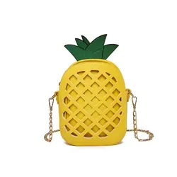 Nuove borse da frutta da donna di design di marca femminile borsa a tracolla con catena di ananas carina borsa a tracolla in pelle PU pochette