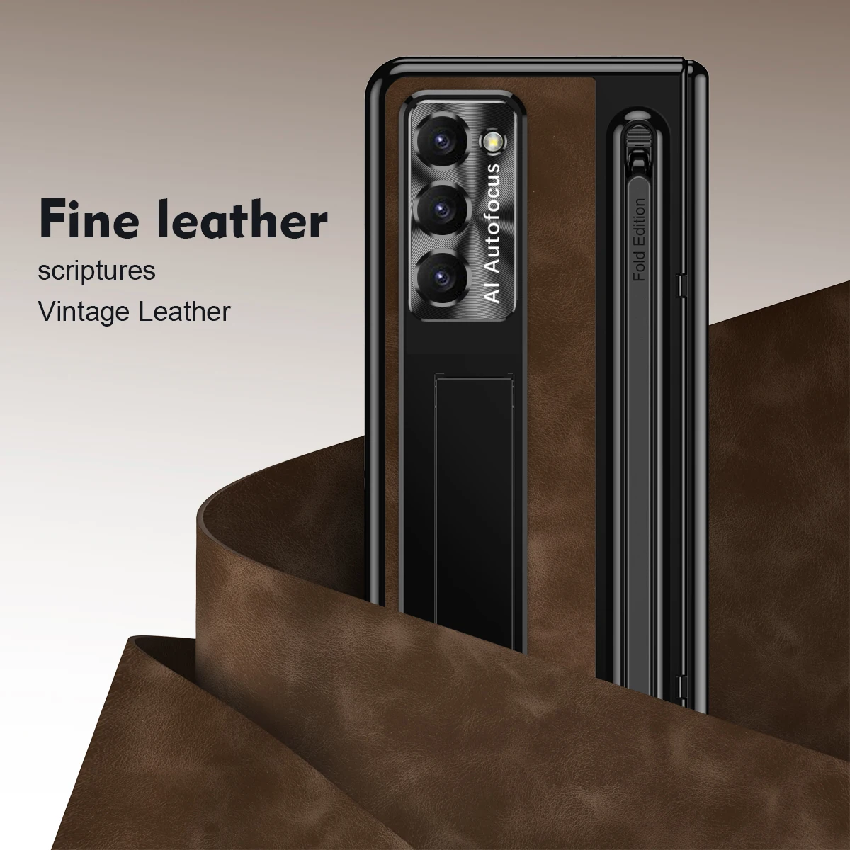 Skórzany uchwyt na długopis z etui na rysik do Samsung Galaxy Z Fold7 6 5 4 Szklana osłona zawiasu ekranu do Z Fold 6 Slim — zdjęcie produktu 5