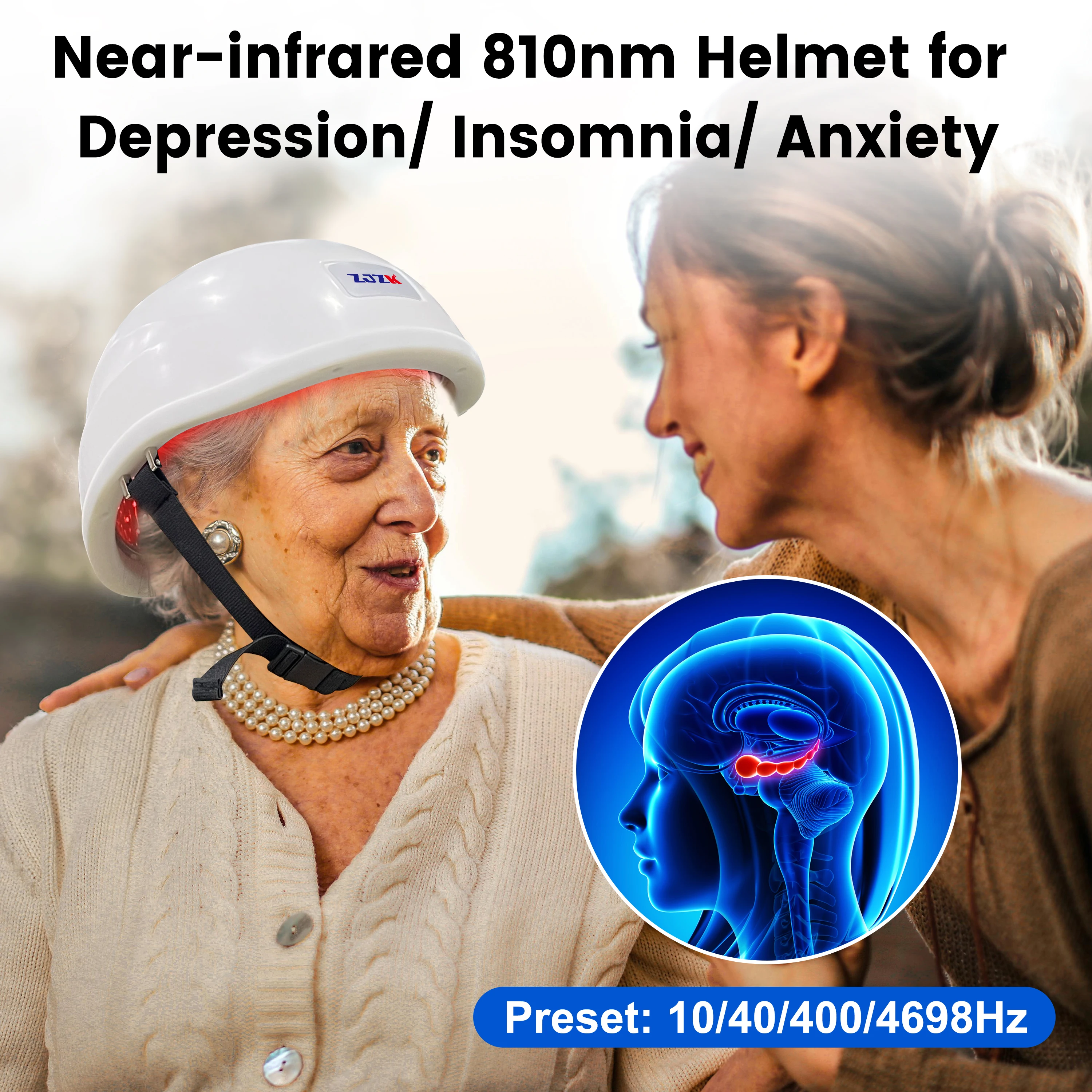 ZJZK 15W Infrared Light Helmet Photobiomodulation Therapy 1070nmx280diodes Cerebral Palsy Kids Psychiatric Diseases Dementia